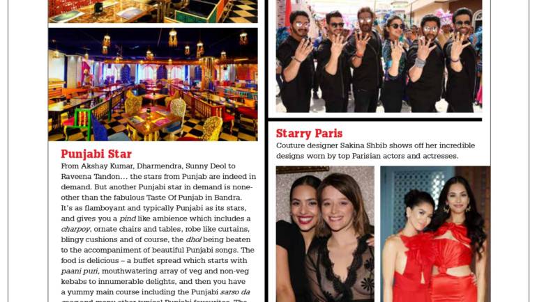 French Fashion Designer Sakina Shbib in leading Bollywood Magazine Stardust