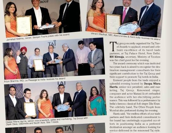 Taj Travel Awards coverage for Go Now Magazine