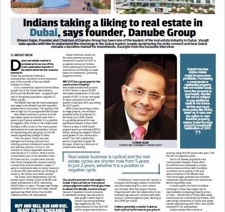 Interview of Mr. Rizwan Sajan, CEO, Danube Group by Vasujit Kalia for The Tourism First Magazine