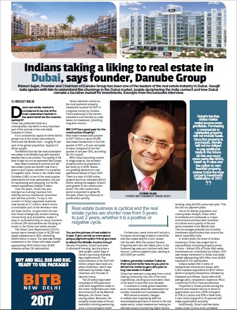 Interview of Mr. Rizwan Sajan, CEO, Danube Group by Vasujit Kalia for The Tourism First Magazine