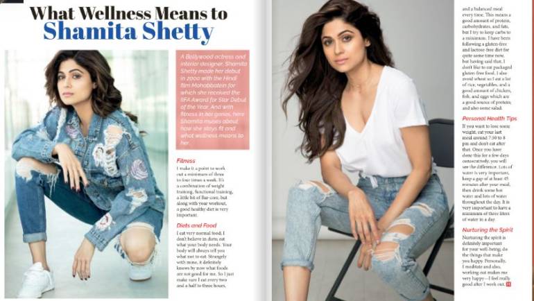 Bollywood actor Shamita Shetty in Health Magazine Dubai