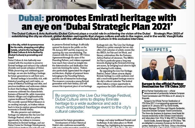 Dubai: promotes Emirati Heritage for Tourism First Magazine