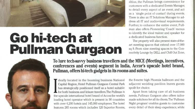 Pullman Gurgaon coverage for Go Now Magazine